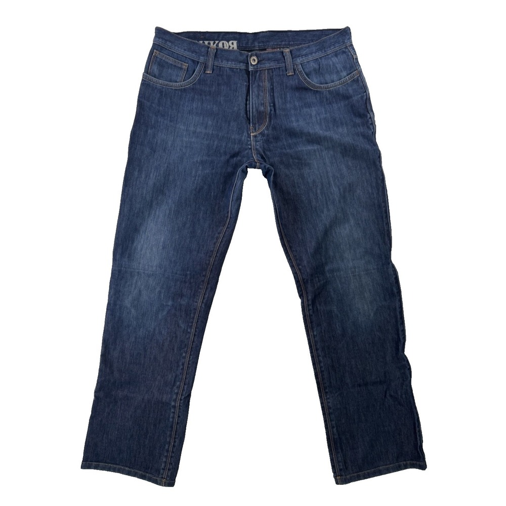 Mens Rokker Motorcycle Rokkertech Raw Straight Jeans Size 40X32 Water Resistant